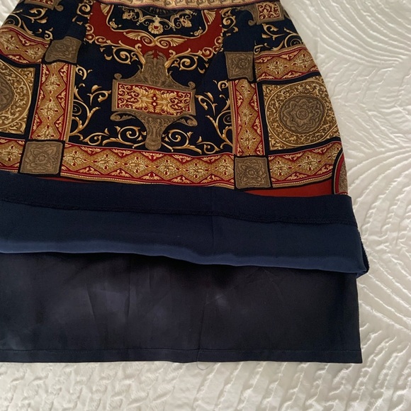 Renato Nico Silk - Blue and Gold Pencil Skirt Small - Picture 3 of 13
